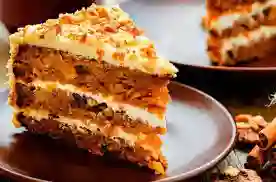Trozo De Torta De Zanahoria