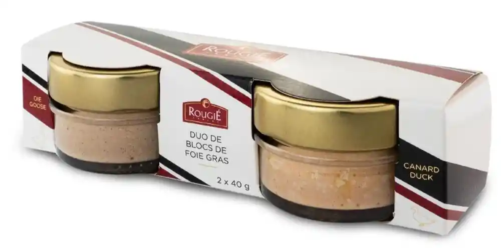 Rougie - Duo Bloc De Foie Gras De Pato Y Ganso 2x40g