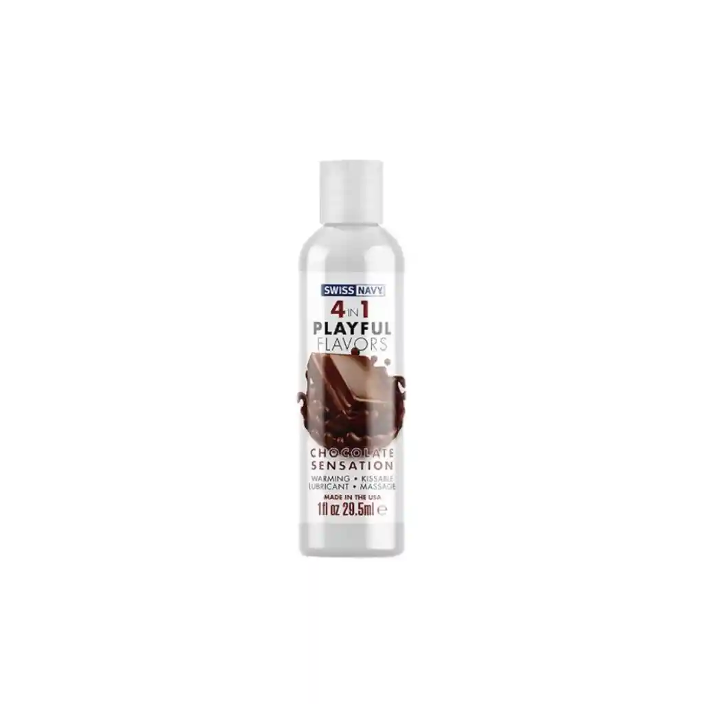 Lubricante 4 En 1. Gel Efecto Calor Comestible Sabor Chocolate