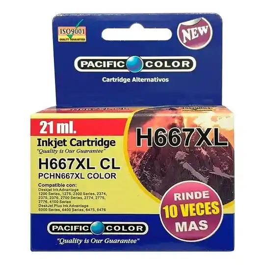 Tinta De Impresora Pacific Color Para Hp 667xl Color