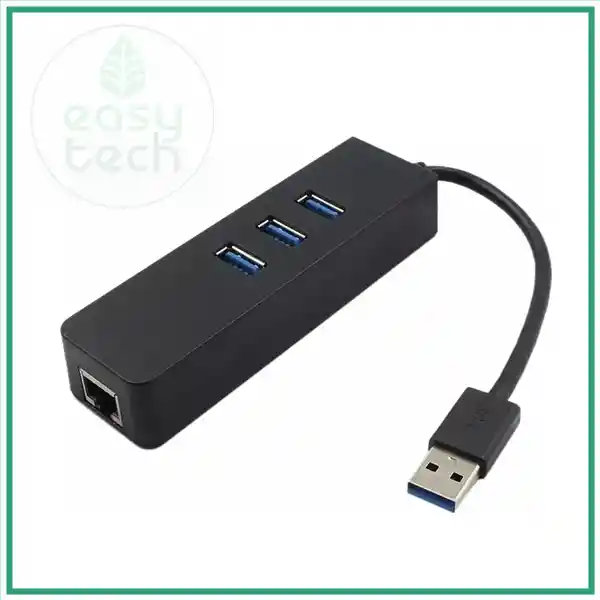 Hub 3 Puertos Usb 3.0 A Rj45 100mbps + 3 Usb 3.0
