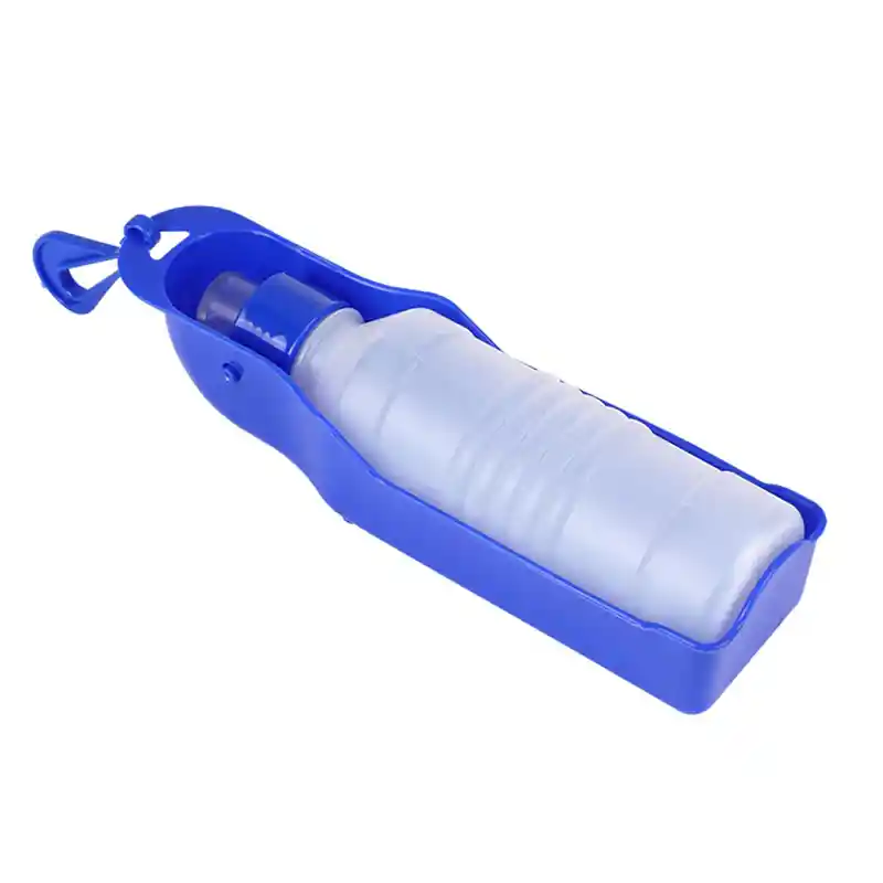 Bebedero Portatil Botella Agua Perros 550ml Plegable Paseo (azul)