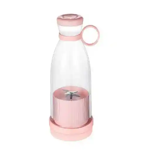 Botella Batidora Juguera Personal Gym Oficina Portable Rosado