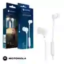 Audifonos Motorola Alambrico In Ear Earbuds 3-s Manos Libres Blanco