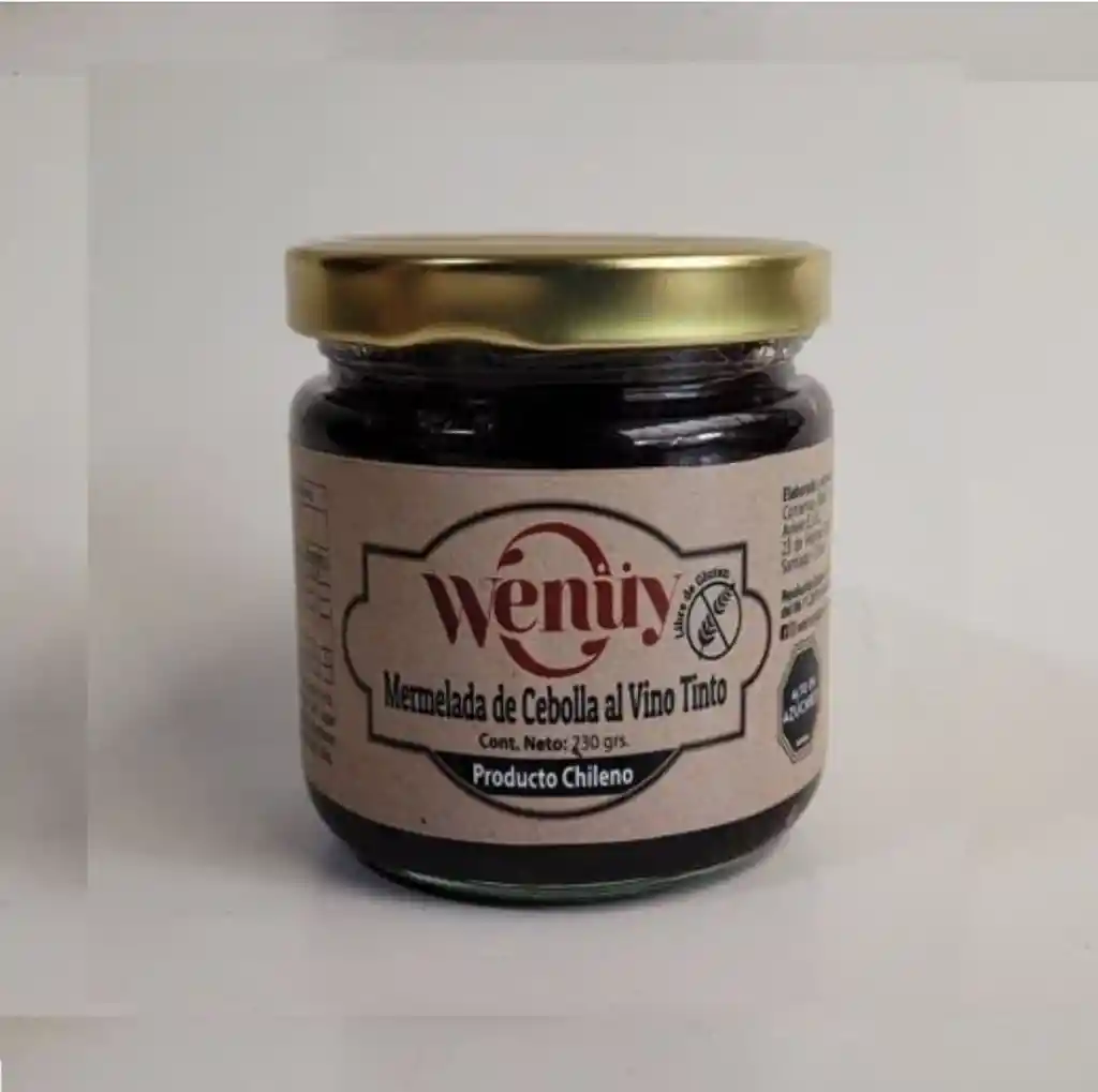 Mermelada De Cebolla Al Vino Tinto Wenuy 230 Grs