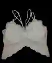 Bralette Con Encaje Color Blanco Talla Estandar