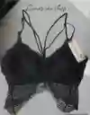 Bralette Con Encaje Color Negro Talla Estandar