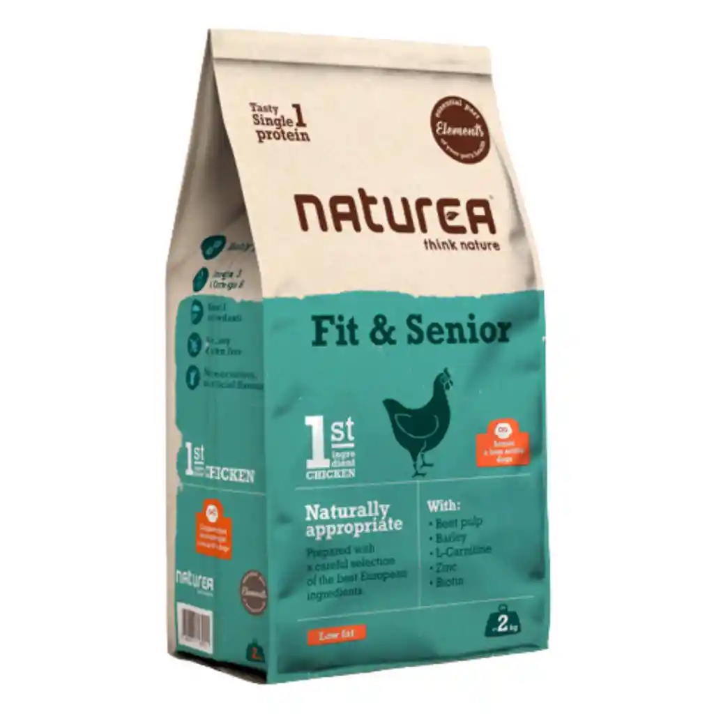 Naturea, Alimento Holístico Para Perros Adultos Fit Y Senior, Sabor Pollo