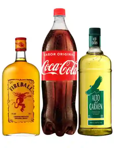 Fireball / Alto Del Carmen 1l / Coca Cola Original 1,5