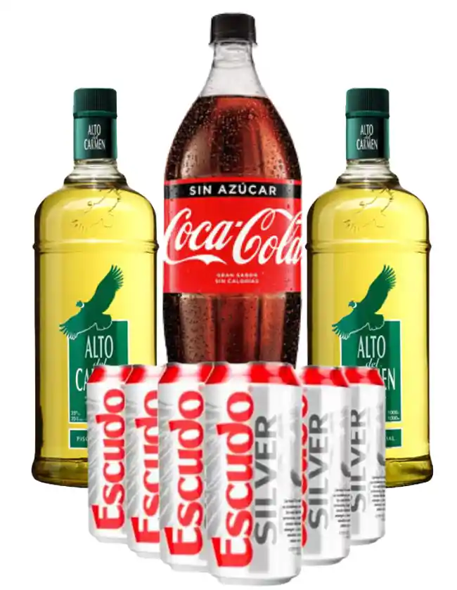 2 Alto Del Carmen 1l / Coca Cola Zero 1,5/ Silver 470cc X6