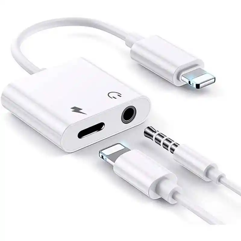 Adaptador Iphone Lightning 3.5mm Auxiliar Y Splitter Carga