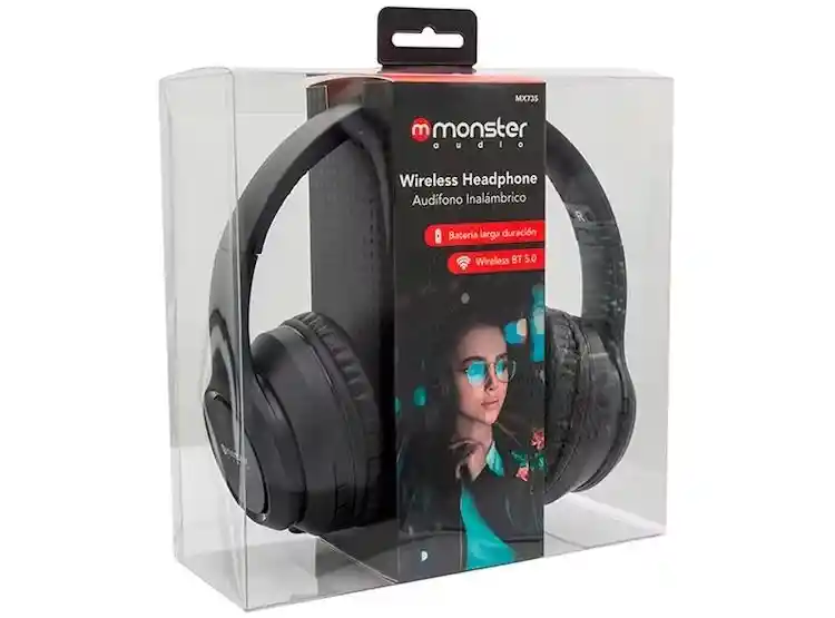 Audífonos Bluetooth 5.0 Monster Black