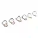 Set De 6 Piercing Nostril Punto De Luz Tipo S Plateado Punk