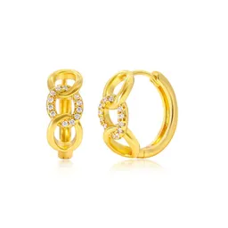 Aros Argollas Dorado Pendiente Cadena Y Circones