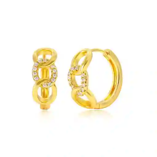 Aros Argollas Dorado Pendiente Cadena Y Circones
