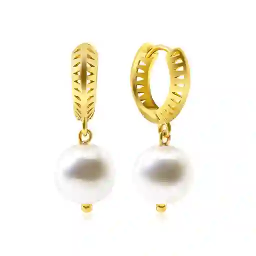 Argolla Perla De Rio Dorado Chapado En Oro