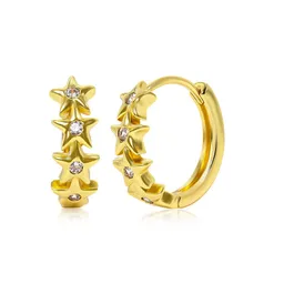 Aros Argollas Hipoalergénico Dorado Con Estrella