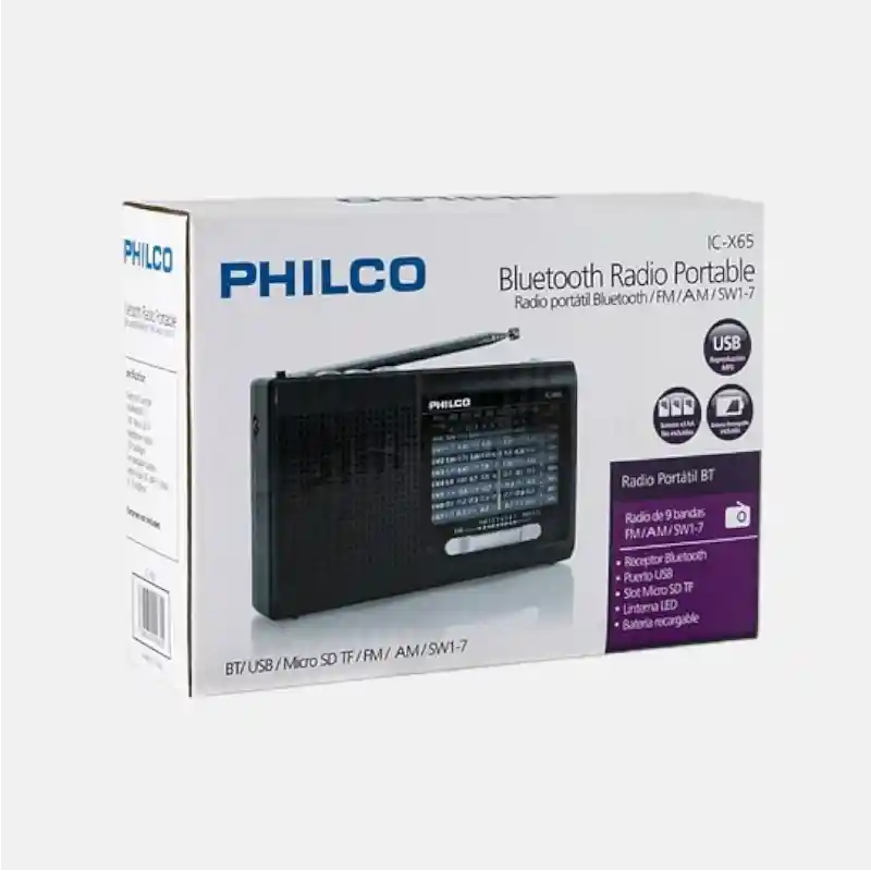 Radio Philco Portatil Bluetooth Multibanda Ic-x65