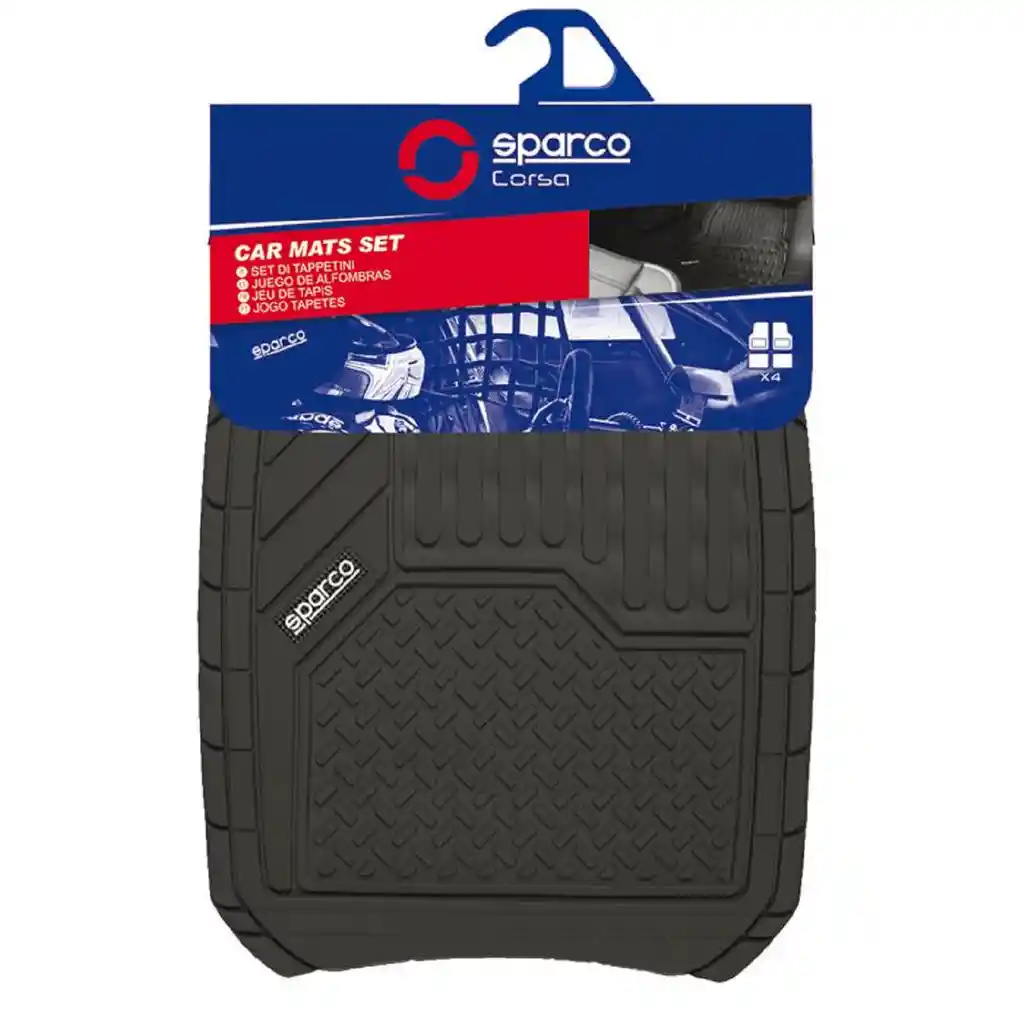 Piso Alfombra Sparco Spc1917bk Auto Set Azul 4 Piezas