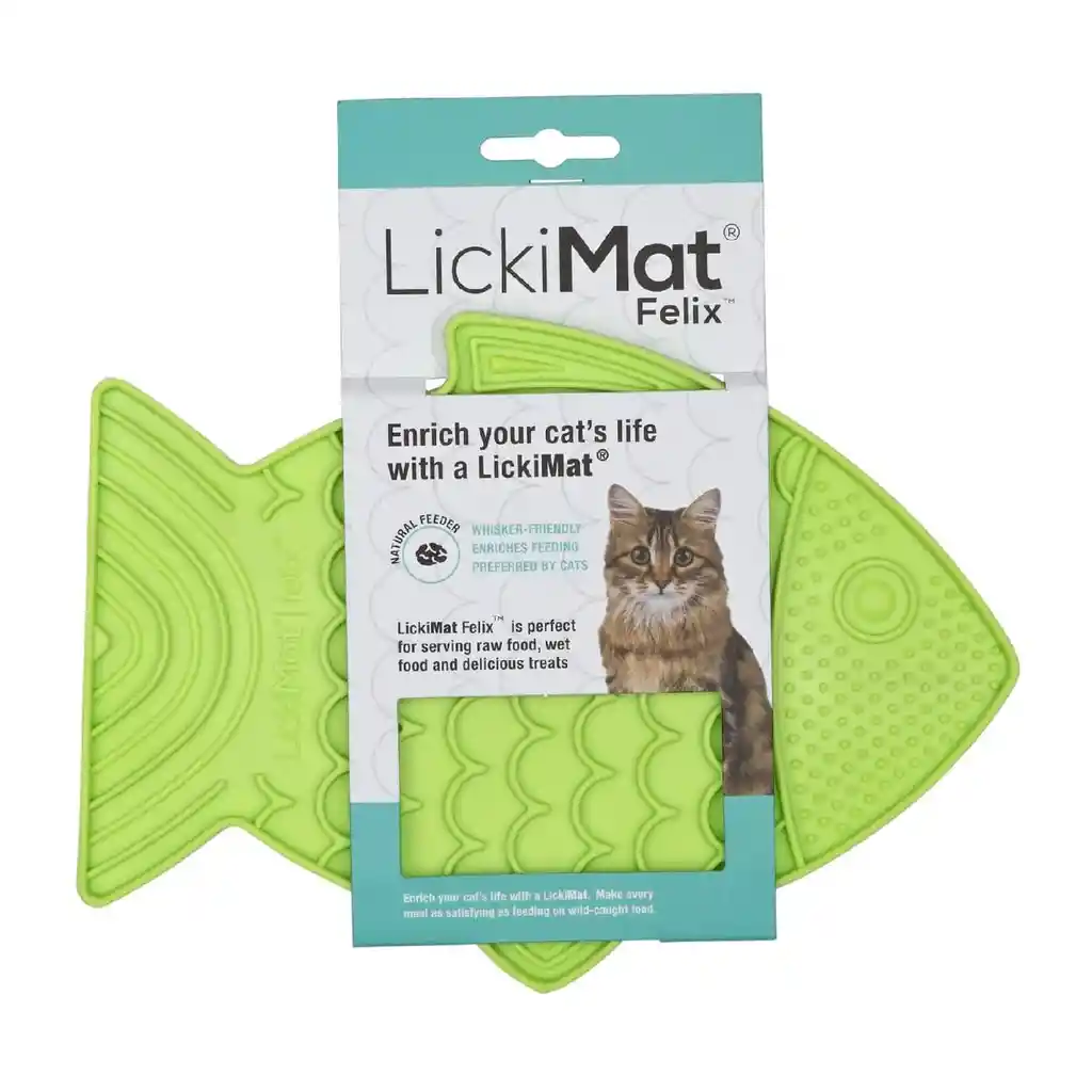 Lickimat Para Gatos Forma De Pez Verde