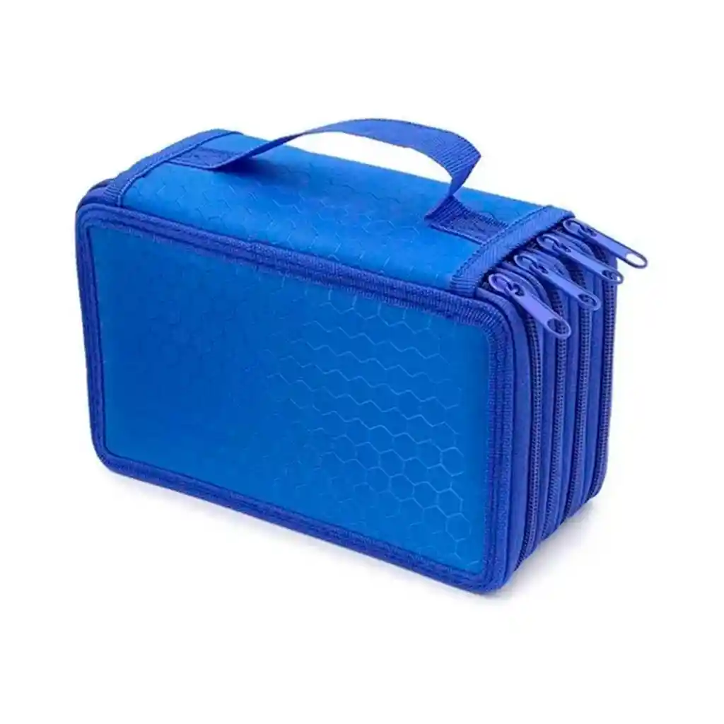 Estuche Organizador Para 72 Lapices De 4 Capas Azul