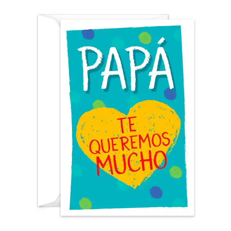 Tarjeta Día Del Padre Corazon Amarillo