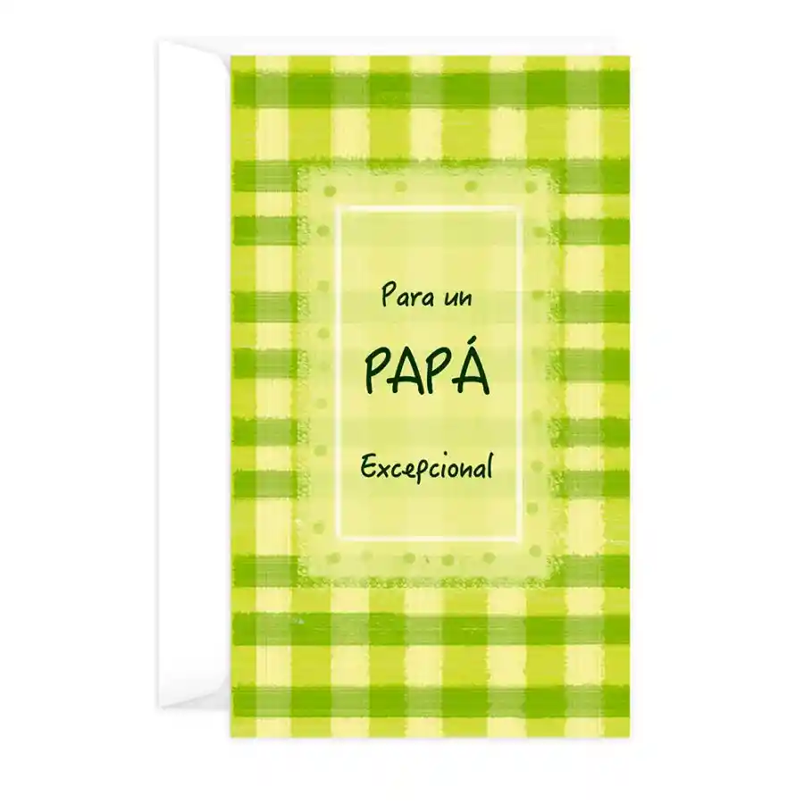 Tarjeta Día Del Padre Cuadriculada Verde