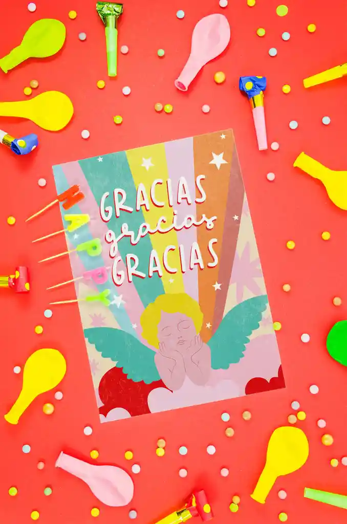 Tarjeta "gracias, Gracias, Gracias"