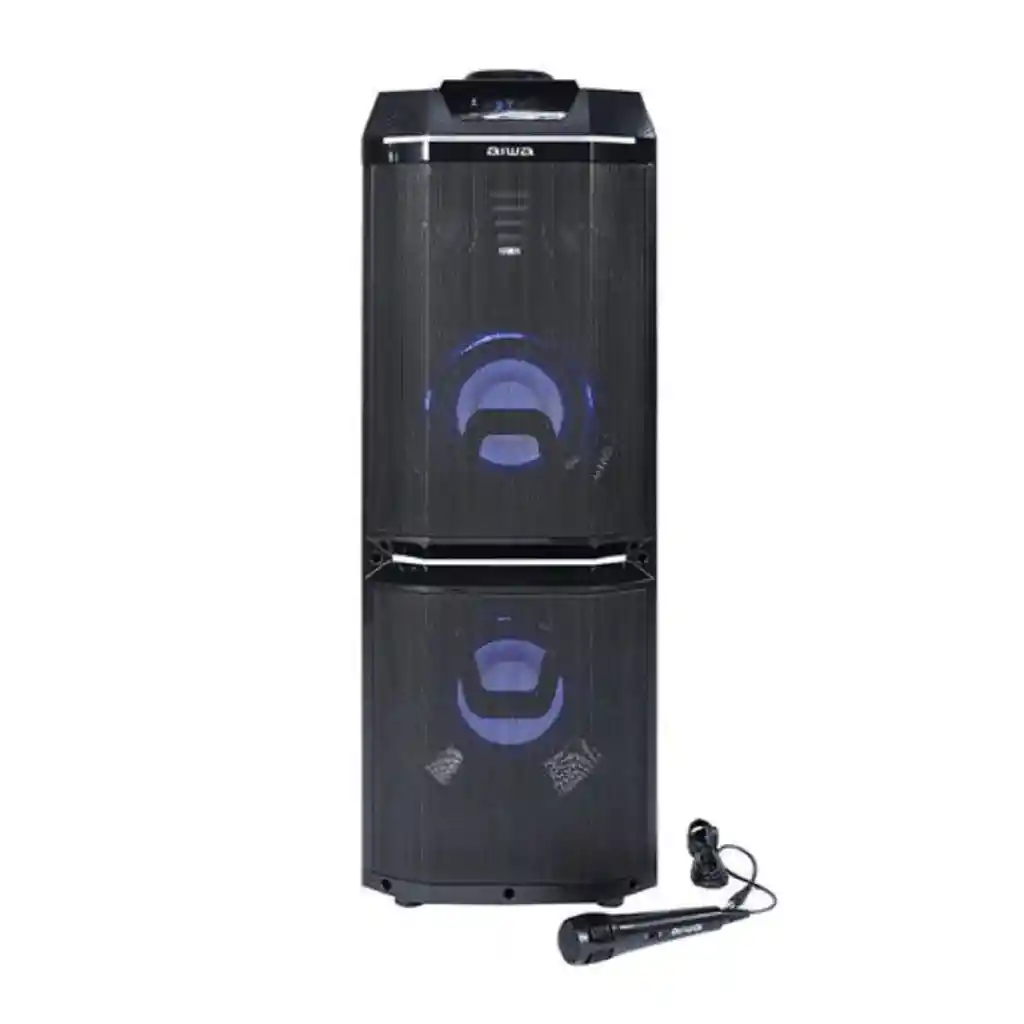 Parlante Aiwa Awpok100 Bluetooth Karaoke Iluminado