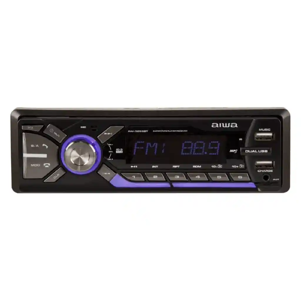 Radio Auto Aiwa Aw-3269bt 1 Din Bluetooth Mp3 Usb App Music