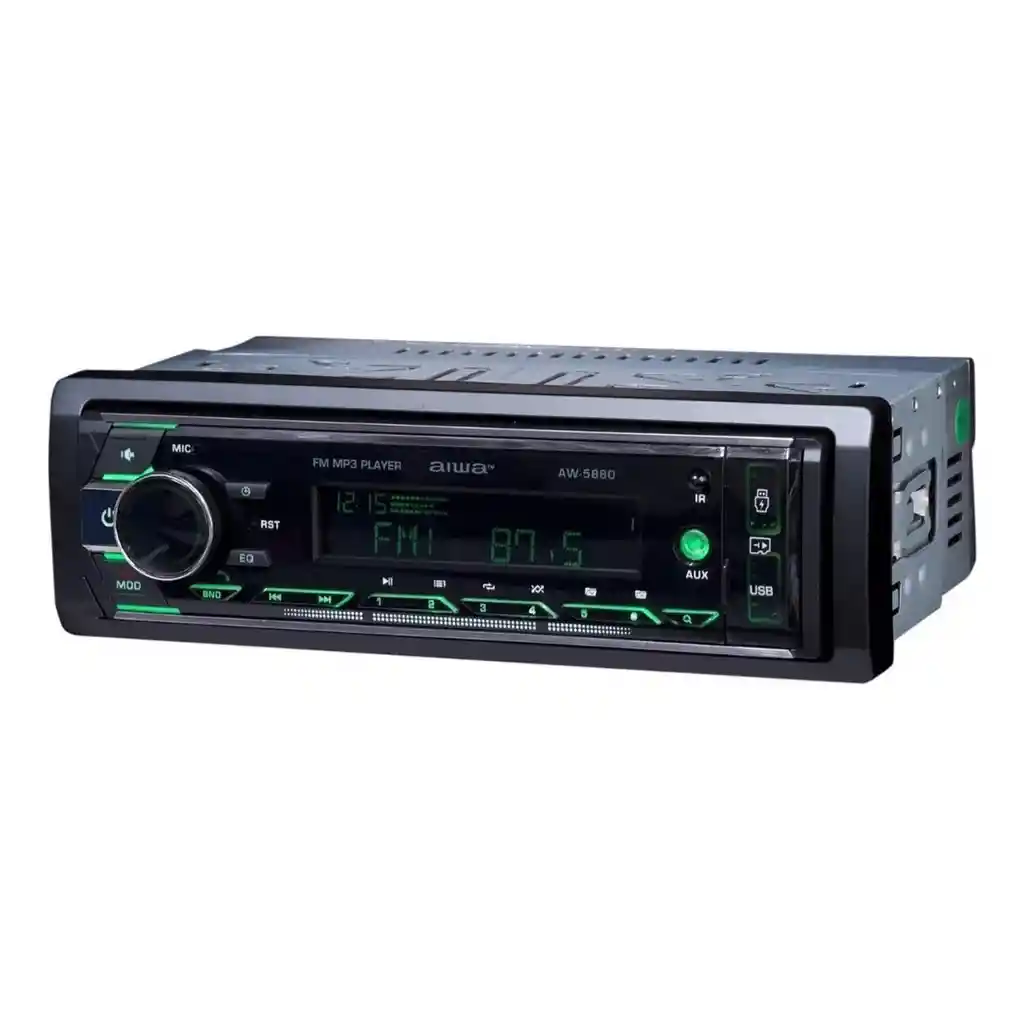 Radio Auto Aiwa Aw-5880 Con Usb, Bluetooth Y Lector De Tarjeta Sd