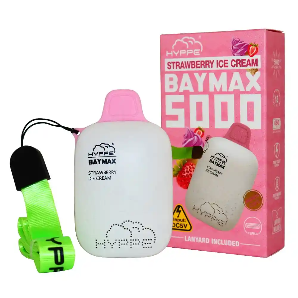 Vaporizador Desechable Hyppe Baymax 5000 Puff - Strawberry Ice Cream 0%