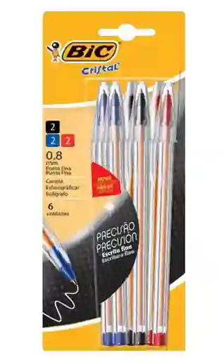 Bic Bolã­grafo Pasta Cristal Punta Fina Colores Mixtos (494487)