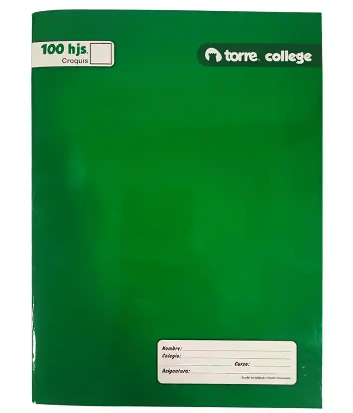 Torre College Cuaderno Croquis Liso