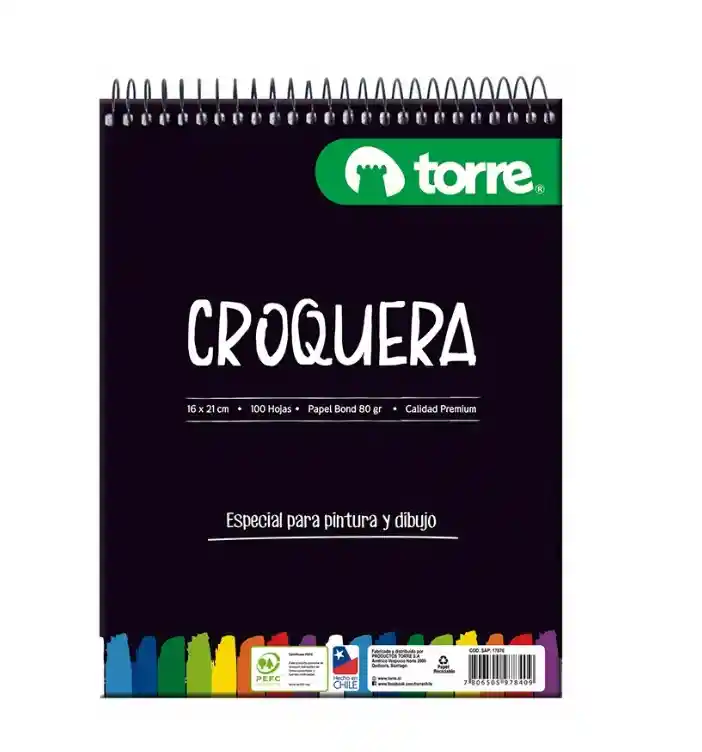 Torre Croquera Papel Bond Blanco Anillado Horizontal 80 G