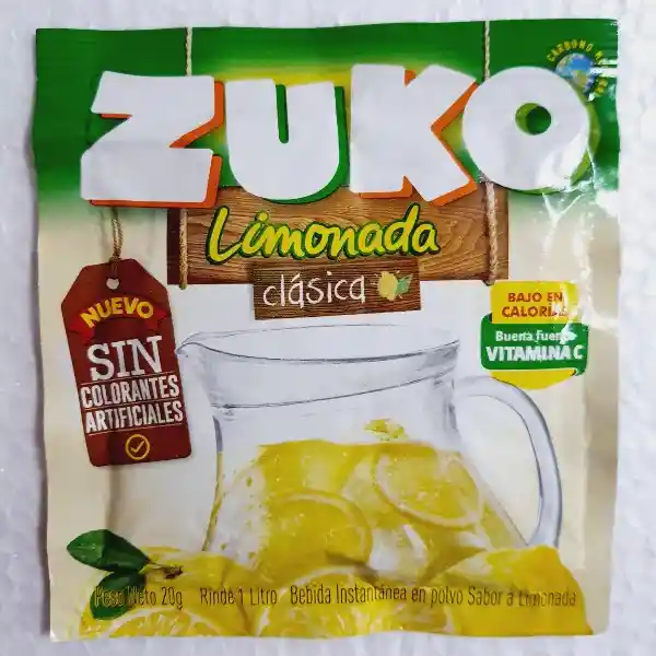 Zuko Limonada Clasica 20 G Rinde 1 Litro