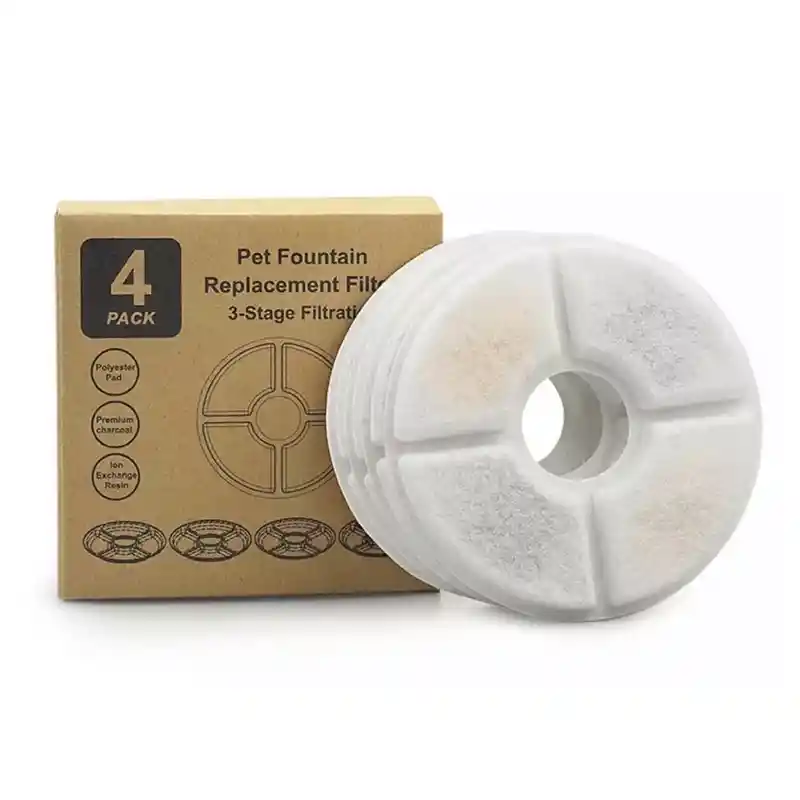 Pack 4 Filtros Bebedero Fuente De Agua Circular Gatos