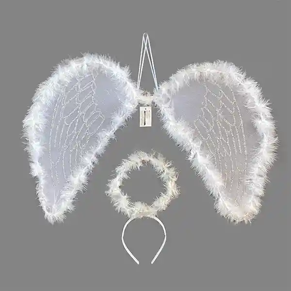 Set Alas Angel Con Halo Blanco