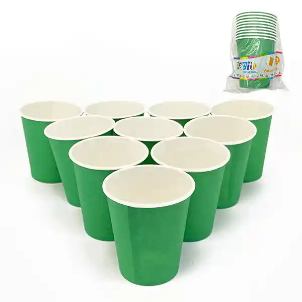 Vaso Polipapel Verde 10 Unidades