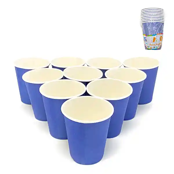 Vaso Polipapel Azul 10 Unidades