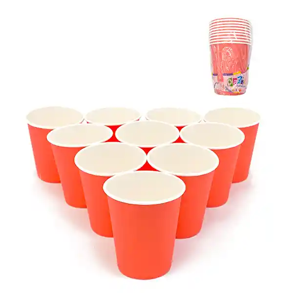 Vaso Polipapel Rojo 10 Unidades