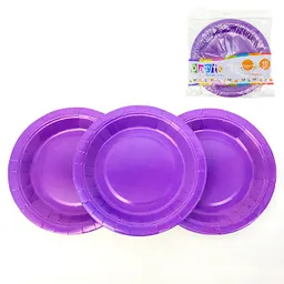 Plato Carton 18 Cm Morado 10 Unidades