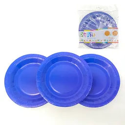 Plato Carton 18 Cm Azul 10 Unidades