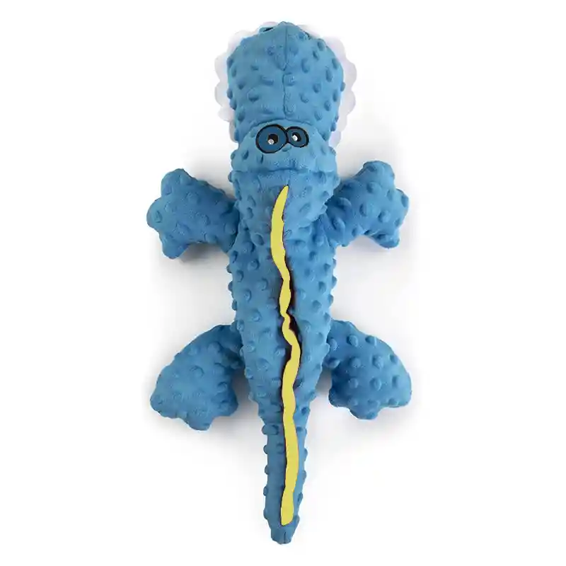 Juguete Peluche Para Mascotas Perro Interactivo Chillon (cocodrilo Celeste)