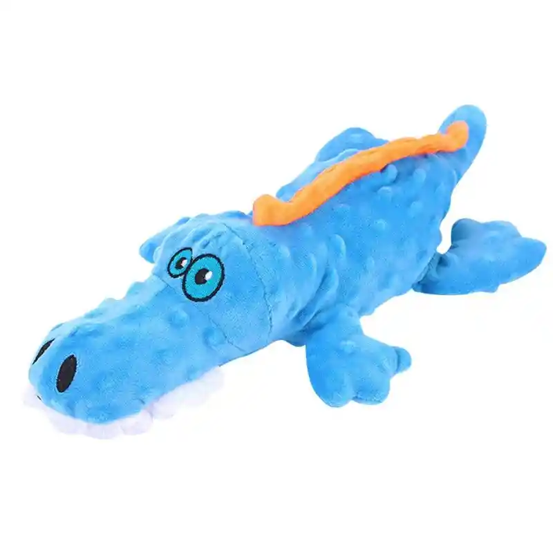 Juguete Peluche Para Mascotas Perro Interactivo Chillon (cocodrilo Celeste)