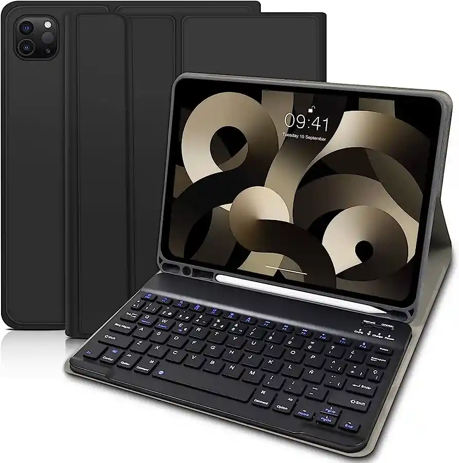 Funda Con Ranura De Lapiz Y Teclado Para Ipad 10.2