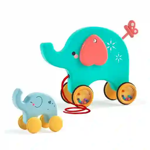 Juguete Didactico Elefante De Arrastre Set 2 En 1 Para Bebes Niños