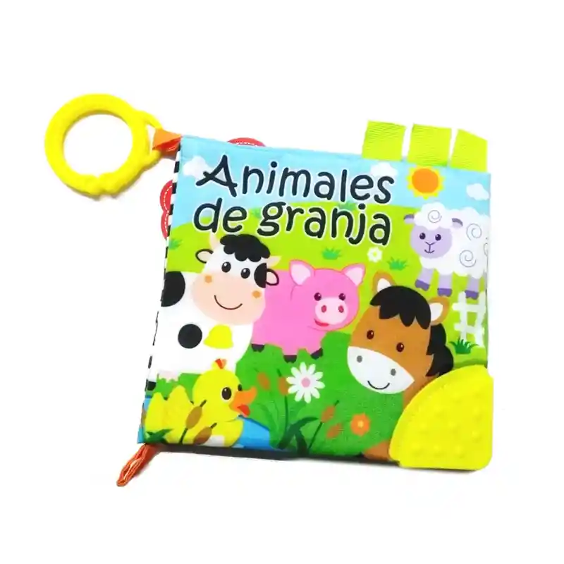 Libro Sensorial Tela Estimulación Visual Juguete Bebe (animales De La Granja)