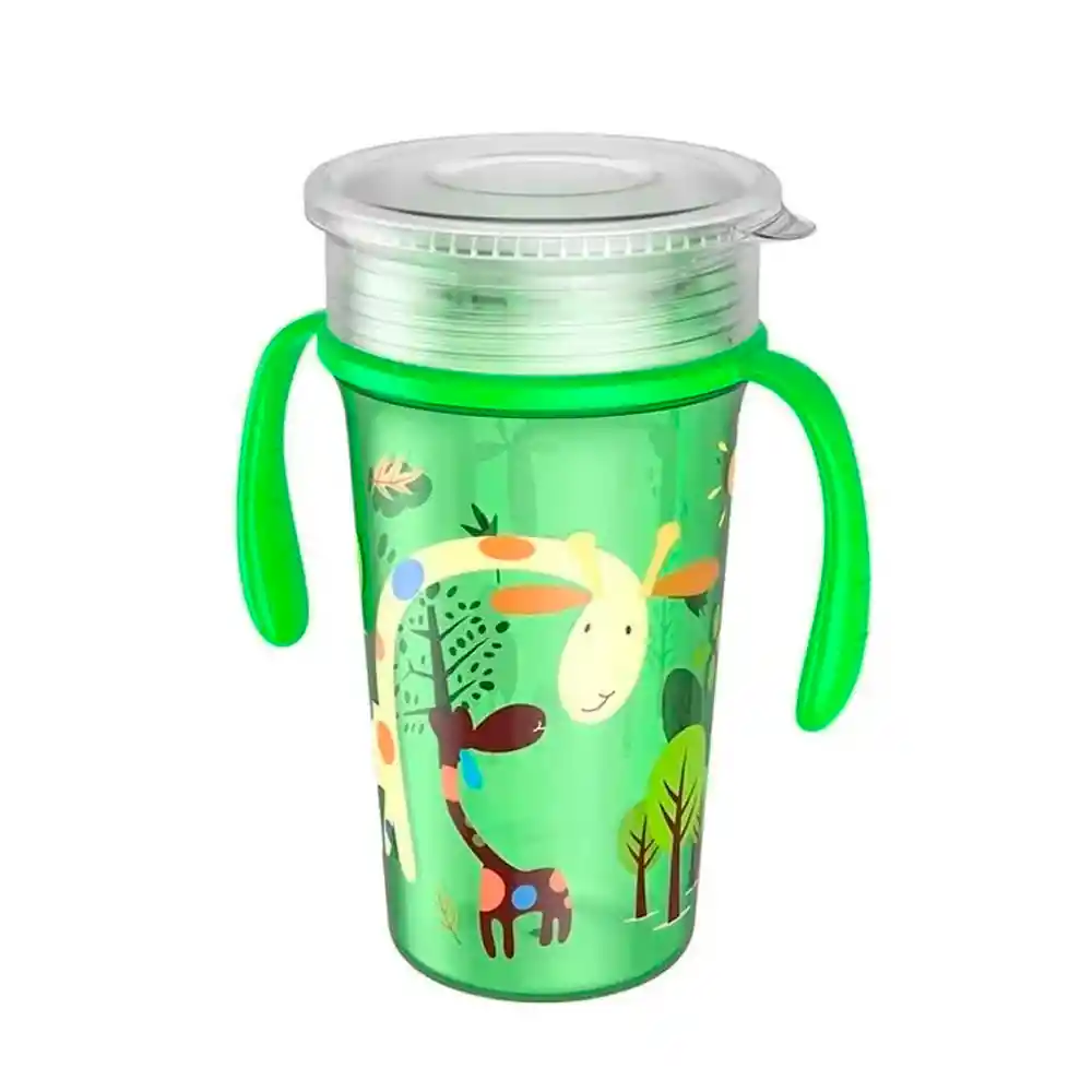 Taza Antiderrame Vaso Mágica 360 Botella Antiderrame Bebe (verde)