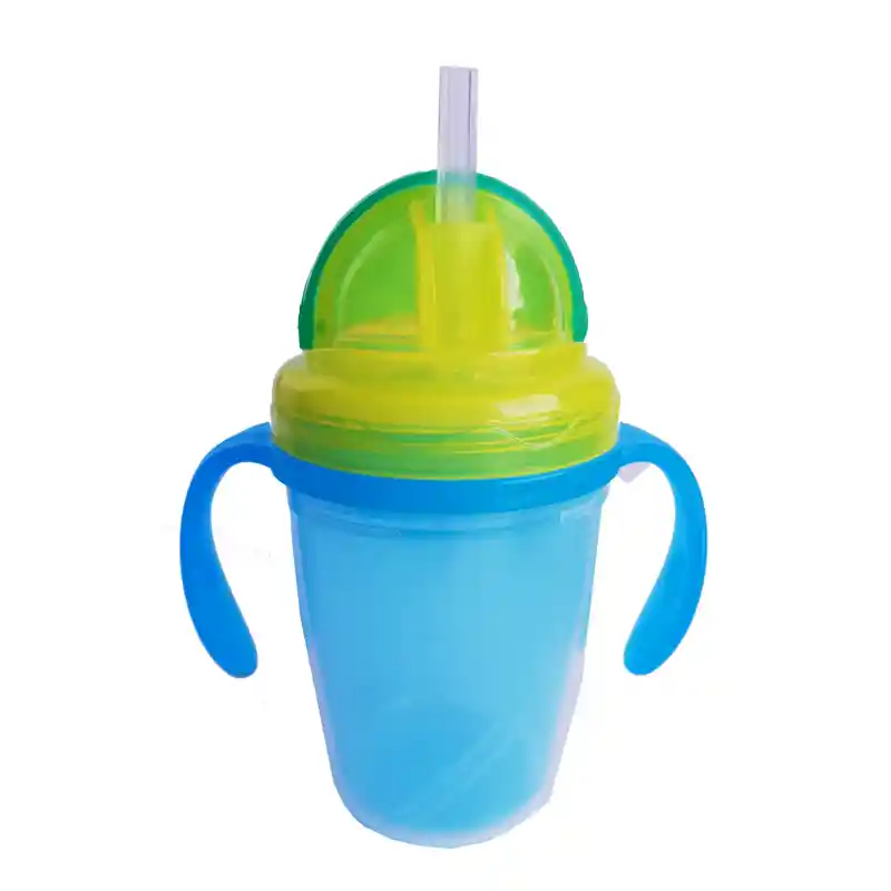 Vaso Entrenamiento Con Bombilla Asas Antiderrame Bebe Niños (celeste)